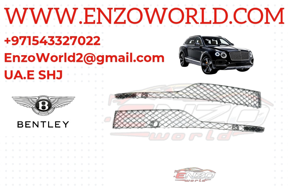 Bentley Bentayga 2017-2019 Chrome Bumper Grille Front Left Right Set
