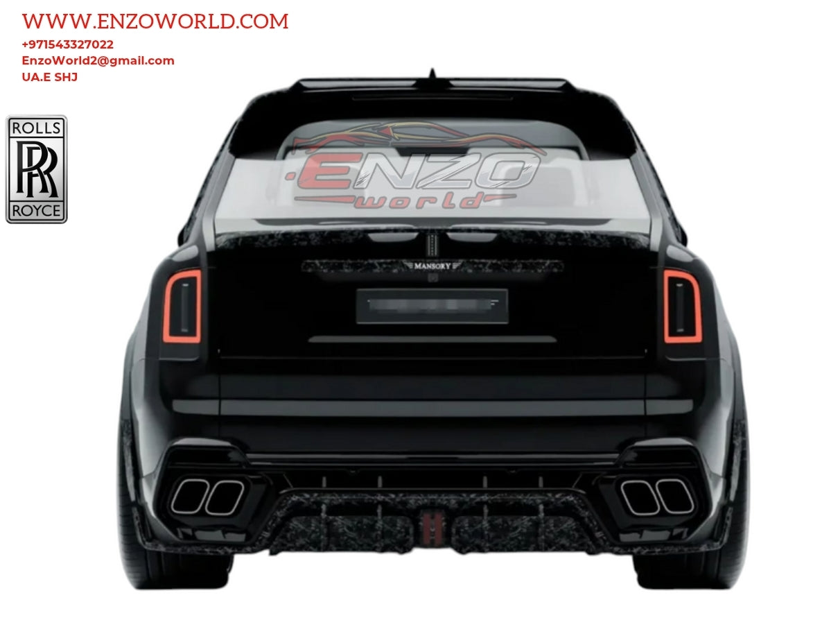 Mansory Style Dry Carbon Fiber Complete Kits(  Hood, Side Skirt, Front Bumper, Rear Spoiler, fender molding, lid Spoiler and roof spoiler for Rolls-Royce Cullinan 2021-2025