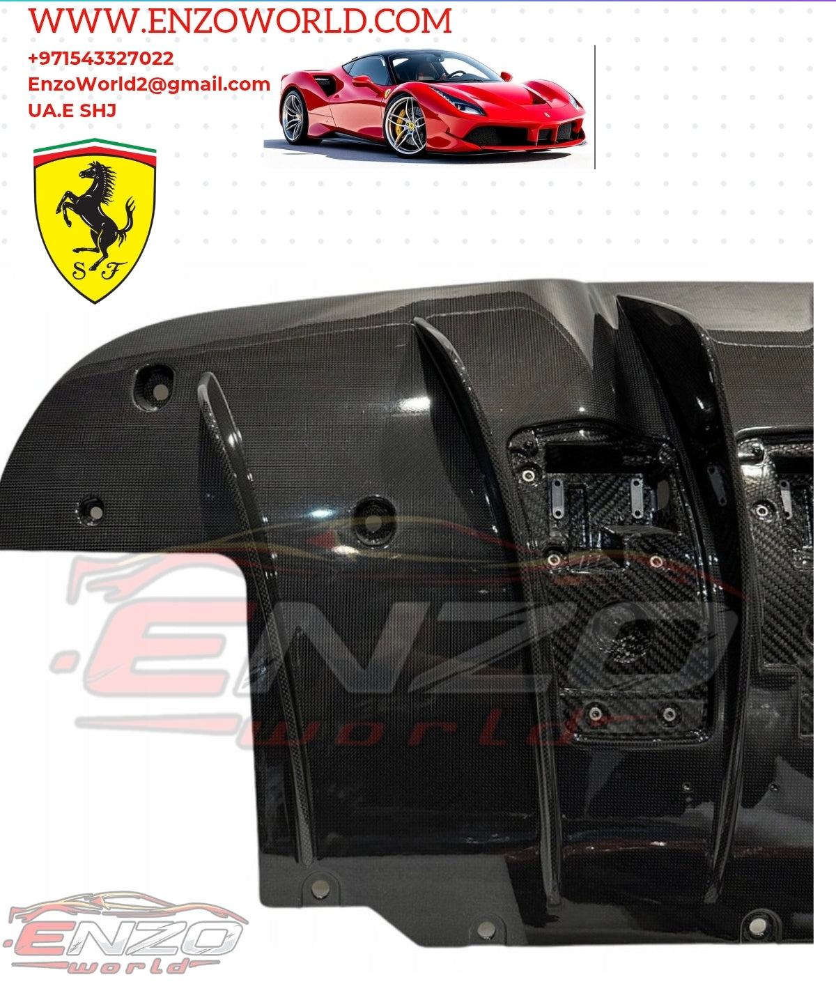 Ferrari 488GTB Rear Carbon Fiber Diffuser OE : 86371600