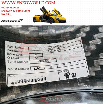 Mclaren P1 Front Hood OE : 12A3607CP