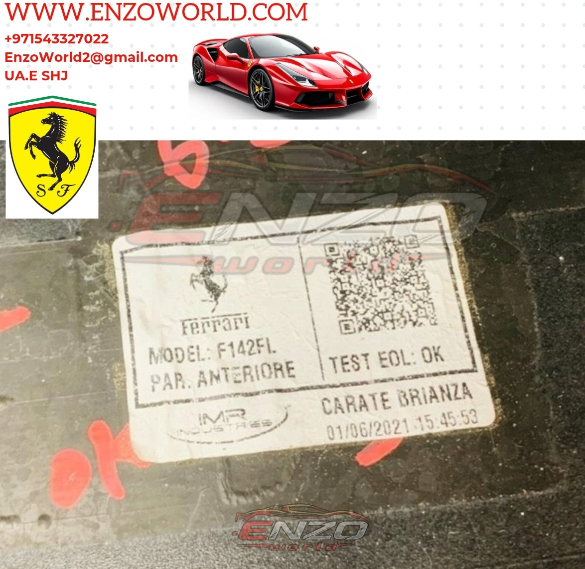 Ferrari F8 Front Bumper Carbon Fiber OE: 985778790