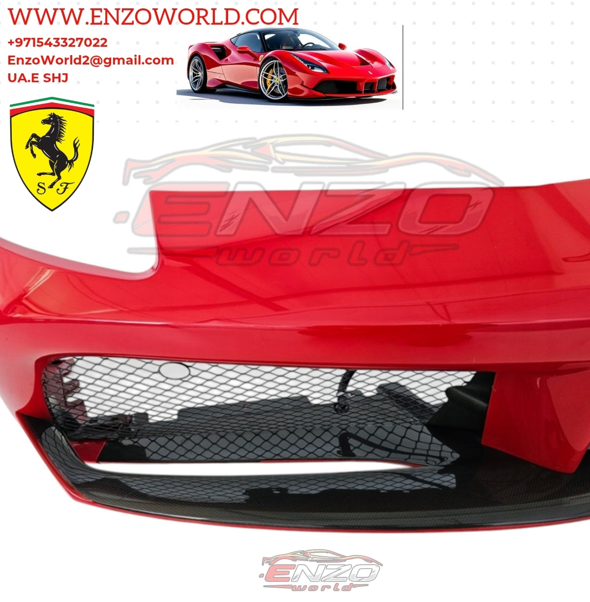 Ferrari 488 GTB Front Bumper Carbon Fiber
