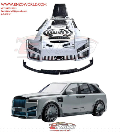 Mansory Style Dry Carbon Fiber Body Kit for Rolls Royce Cullinan Front Bumper, Hood, Front Lip, Fender Side Skirts and Wheel Eyebrow Bodykit