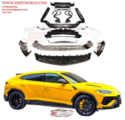 Upgrade Performance Body Kit for Lamborghini Urus S 2018-2023 Dry Carbon Front Lip, Splitter Air Vent, Rear Diffuser and Fender Flares Wide Kits