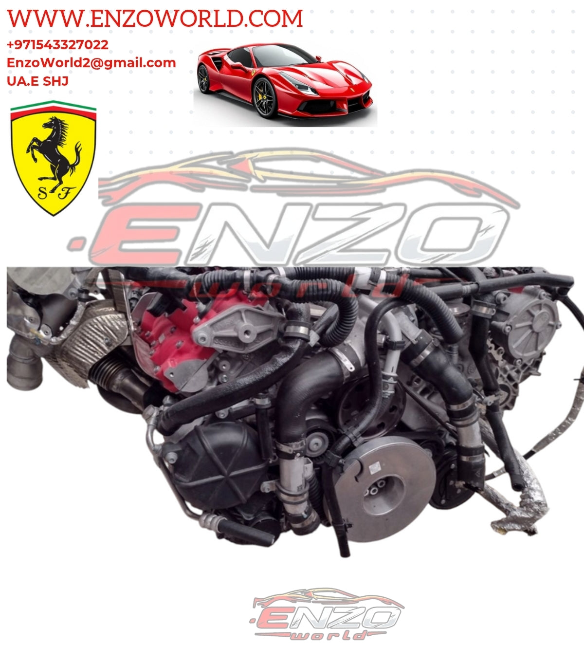 Ferrari F8 V8 3.9 Complete Engine