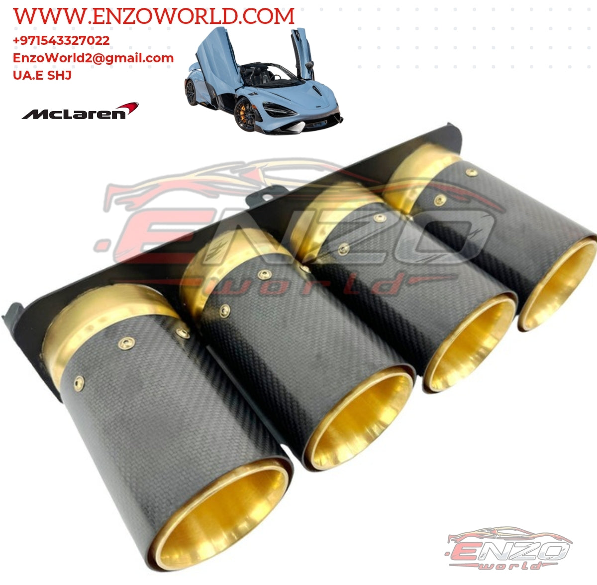 Novitec 765LT TAIL PIPES GOLD-PLATED WITH 999 FINE GOLD WITH CARBON COVER C176546