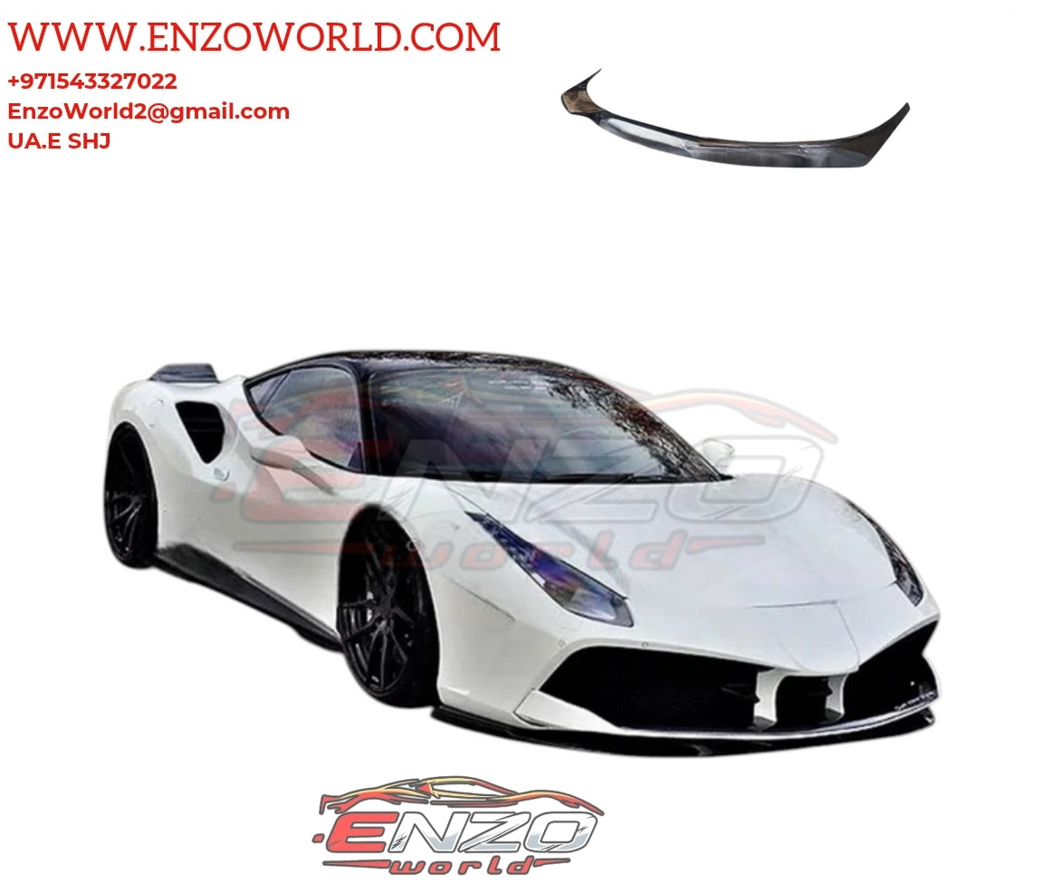 Glossy Black Carbon Fiber Front Bumper Lip for Ferrari 488GTB-Spider