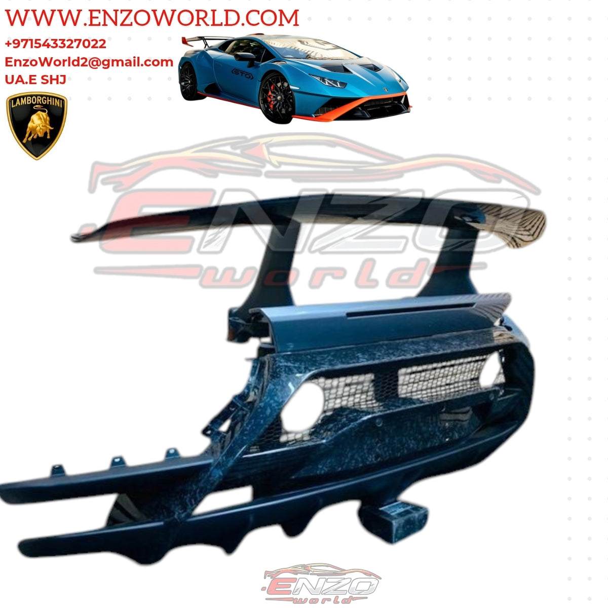 Lamborghini Huracan Performante Rear Bumper With Spoiler Wings