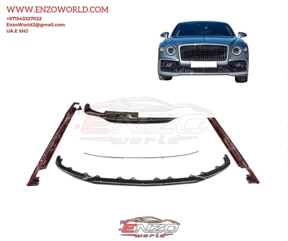Carbon Fiber Front Lip, Rear Diffuser, Side Skirts and Ducktail Wing Body Kit for Bentley Flying Spur 2020-2023