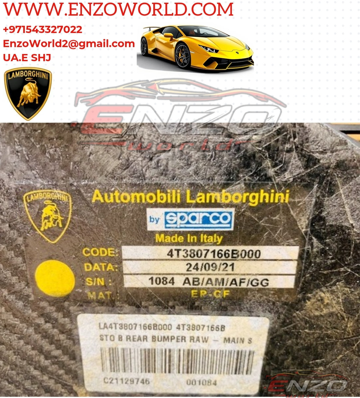 Lamborghini Huracan STO Rear Bumper With Diffuser OME:4T3807166B