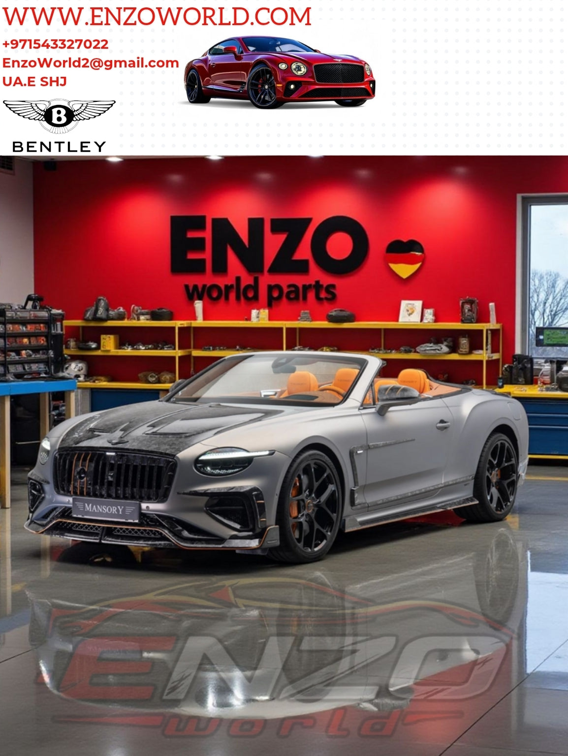 Bentley Continental GT Front Hood Mansory Style Froged Carbon Fiber - High Quality