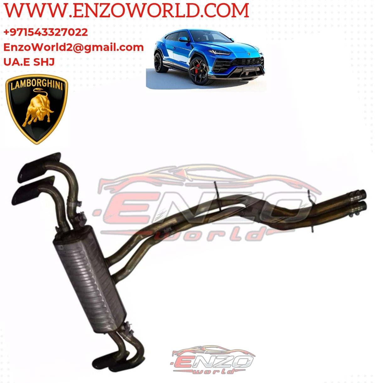 Lamborghini Urus Muffler Exhaust System with Tips Silver OEM: 4MO253611E
