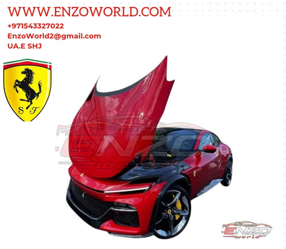 OEM Style Full Dry Carbon Fiber Glossy Black Aerokits for Ferrari Purosangue