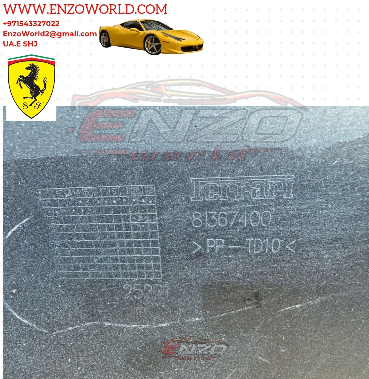 Ferrari 458 ITALIA Front Bumper OE : 81367400