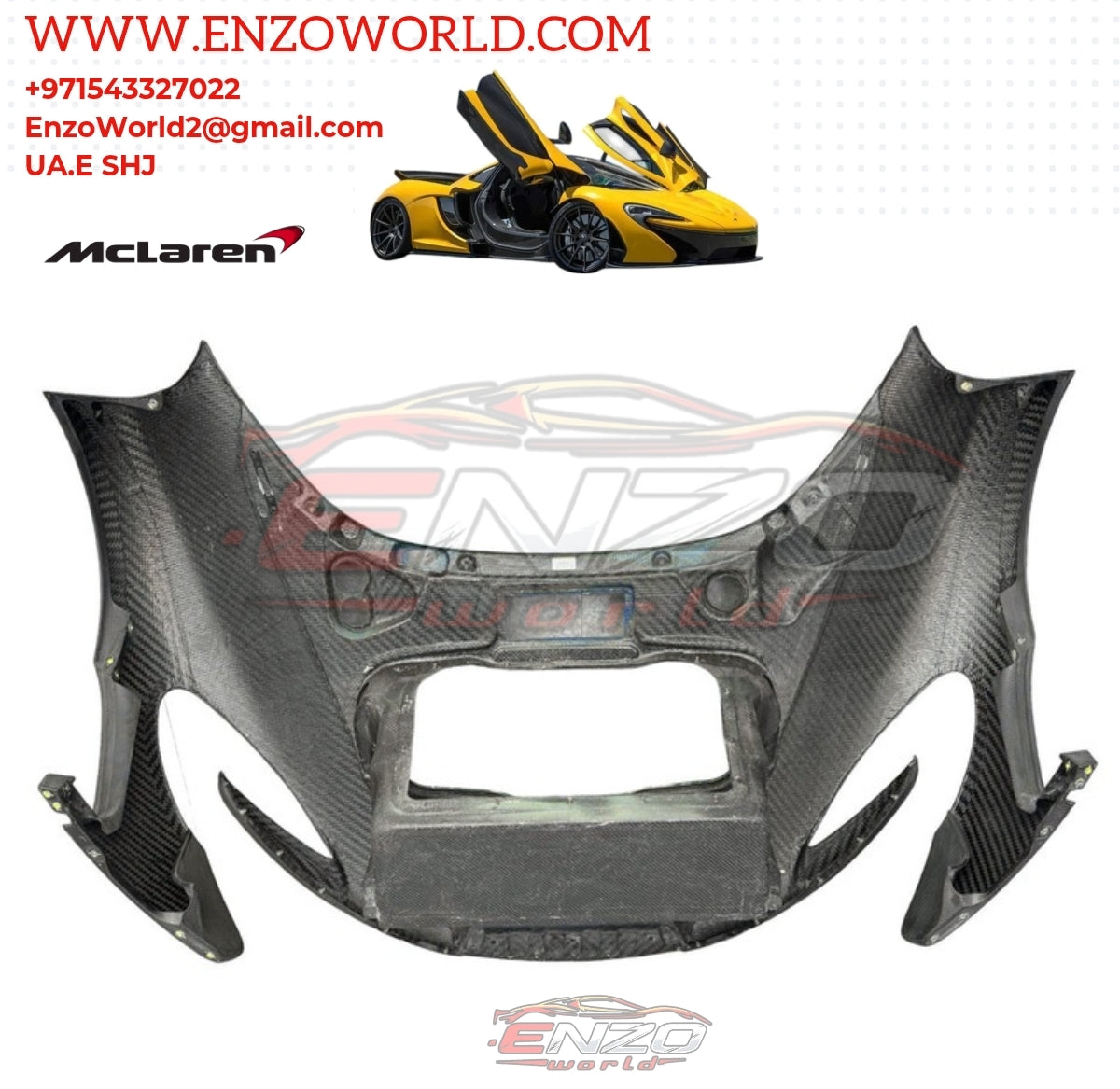MCLAREN P1 MSO VISIBLE CARBON FRONT CLAM SHELL OE: 12A1590MP