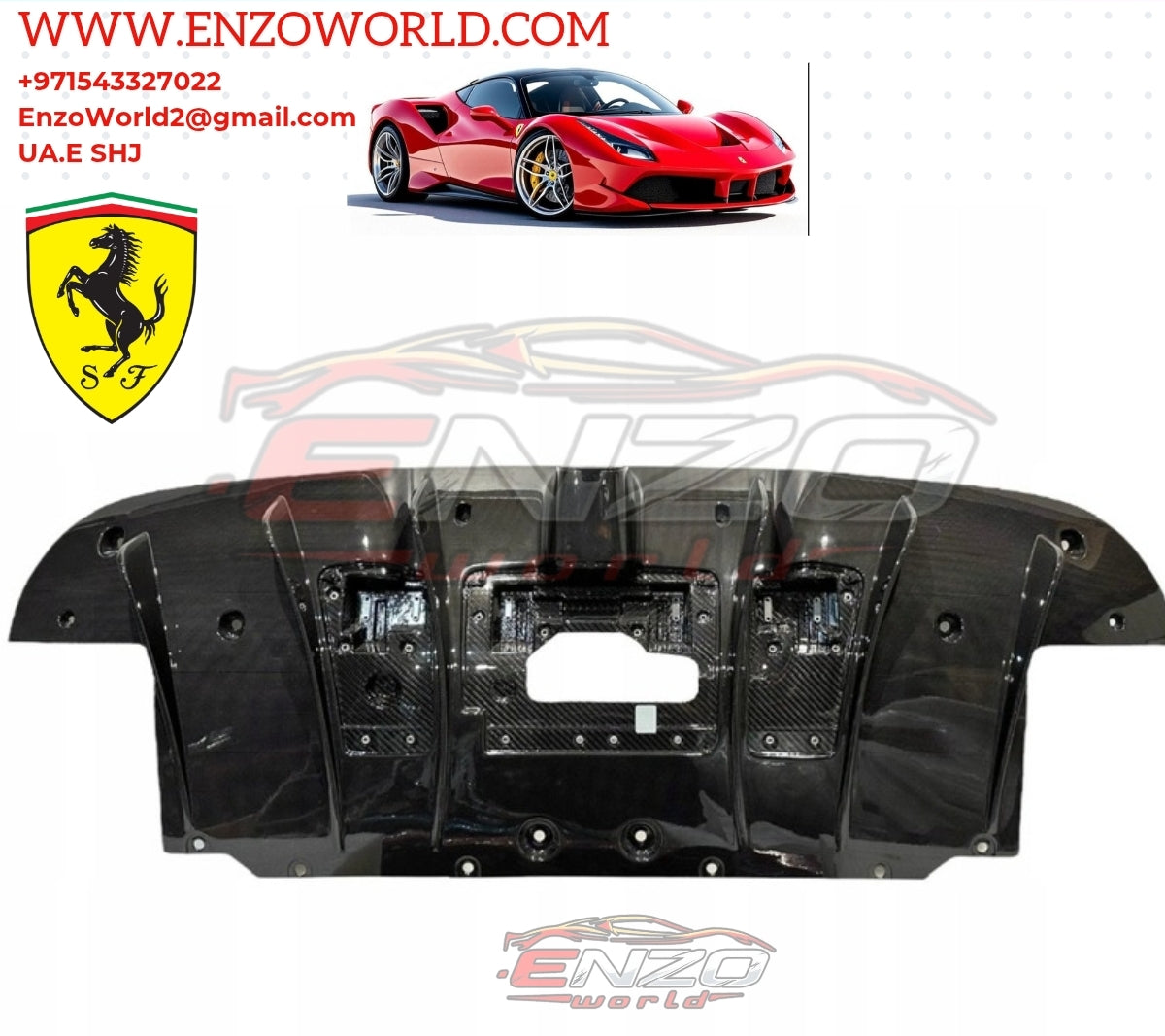Ferrari 488GTB Rear Carbon Fiber Diffuser OE : 86371600