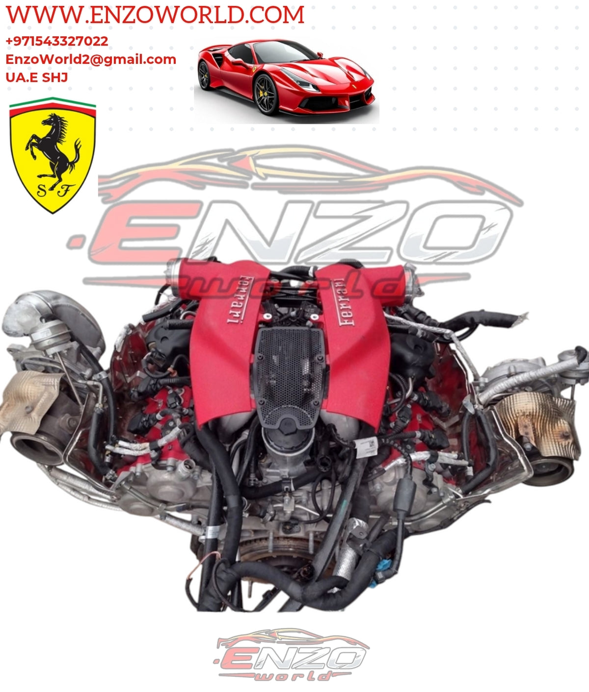 Ferrari F8 V8 3.9 Complete Engine
